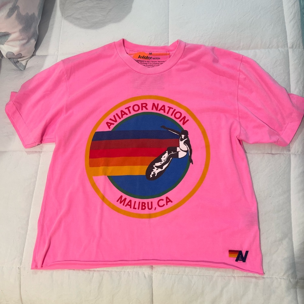 Aviator nation pink tee